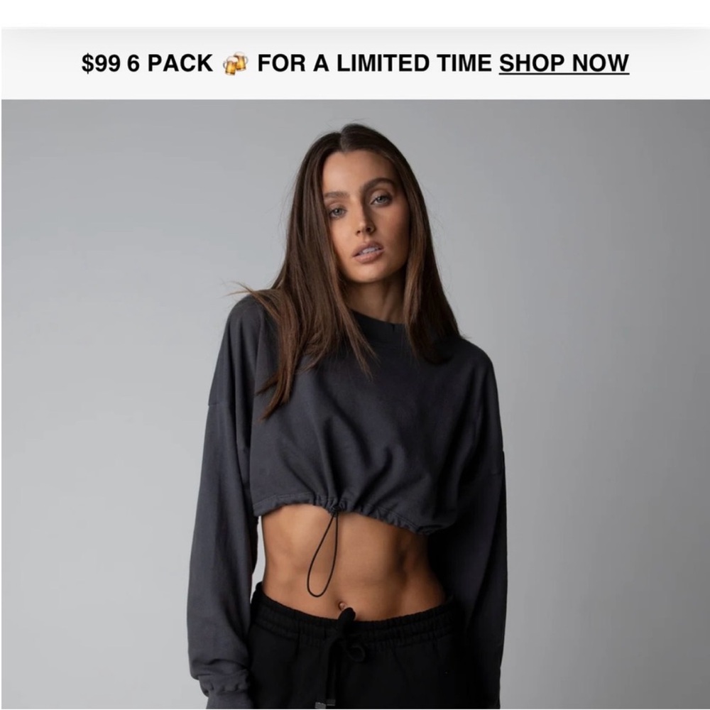 Gray Long Sleeve Crop